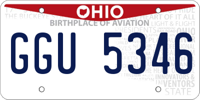 OH license plate GGU5346