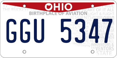 OH license plate GGU5347