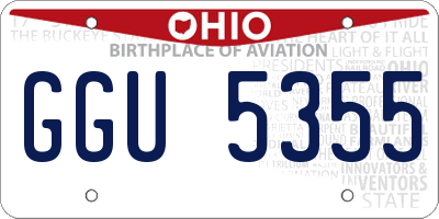 OH license plate GGU5355