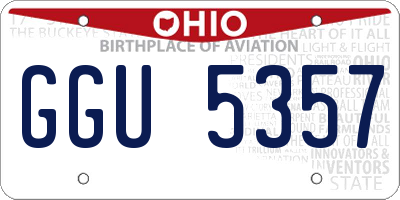 OH license plate GGU5357