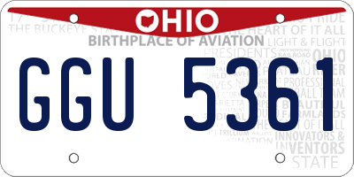 OH license plate GGU5361