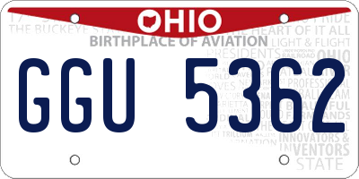 OH license plate GGU5362