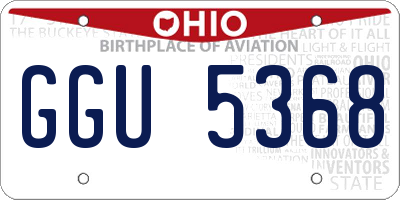 OH license plate GGU5368