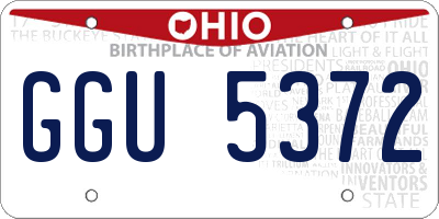 OH license plate GGU5372