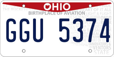 OH license plate GGU5374