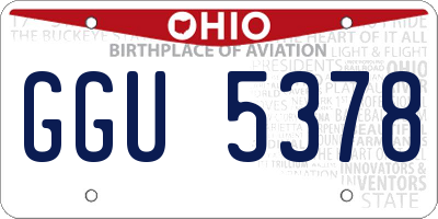 OH license plate GGU5378