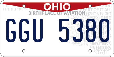 OH license plate GGU5380