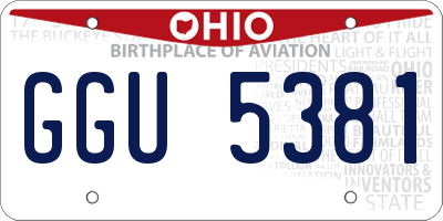 OH license plate GGU5381