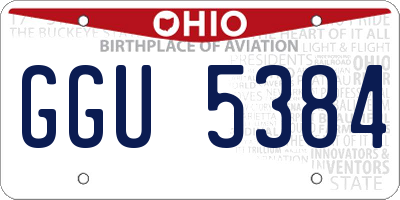 OH license plate GGU5384