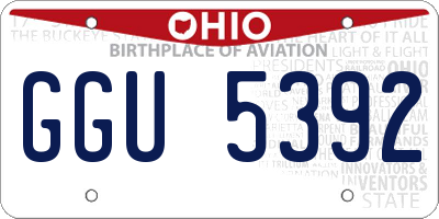 OH license plate GGU5392