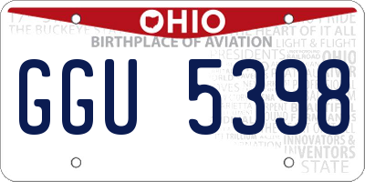 OH license plate GGU5398