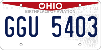 OH license plate GGU5403