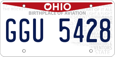 OH license plate GGU5428