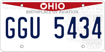 OH license plate GGU5434