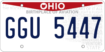 OH license plate GGU5447