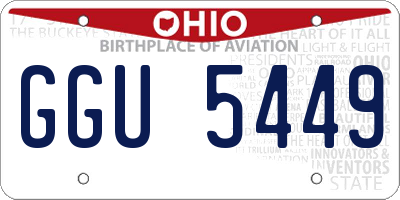 OH license plate GGU5449