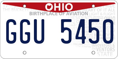 OH license plate GGU5450