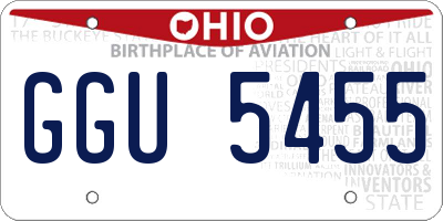 OH license plate GGU5455