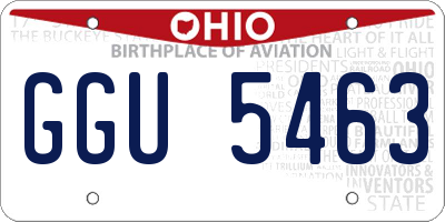 OH license plate GGU5463