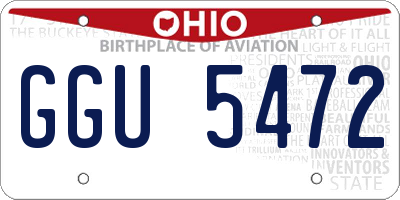 OH license plate GGU5472