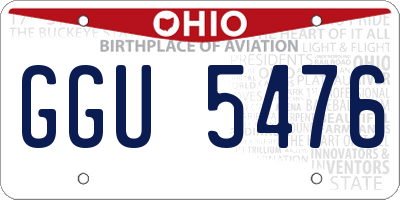 OH license plate GGU5476