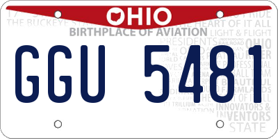 OH license plate GGU5481