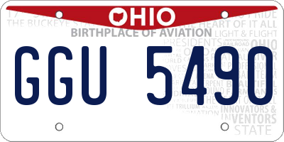 OH license plate GGU5490