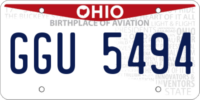 OH license plate GGU5494