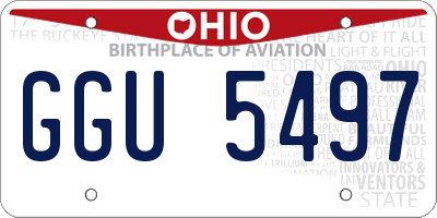 OH license plate GGU5497