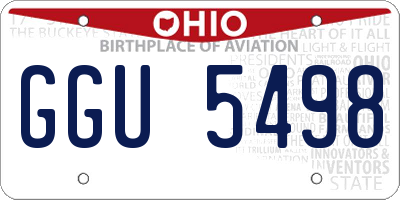 OH license plate GGU5498