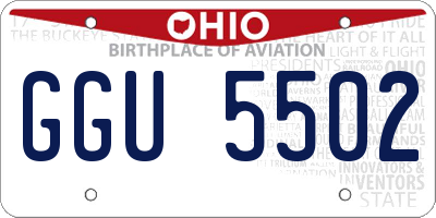 OH license plate GGU5502