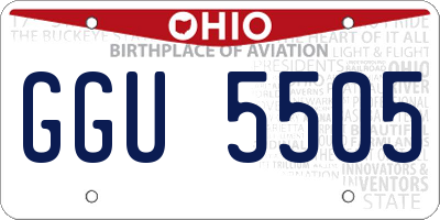 OH license plate GGU5505