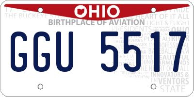OH license plate GGU5517