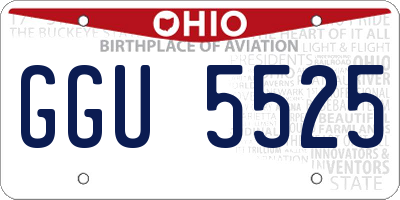 OH license plate GGU5525