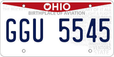 OH license plate GGU5545