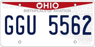 OH license plate GGU5562