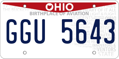 OH license plate GGU5643