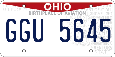 OH license plate GGU5645