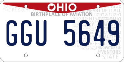 OH license plate GGU5649