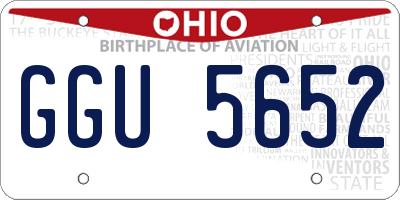 OH license plate GGU5652