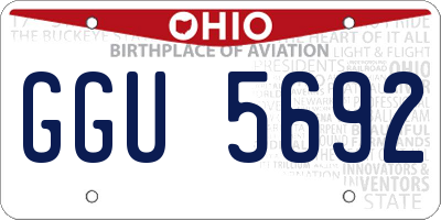 OH license plate GGU5692