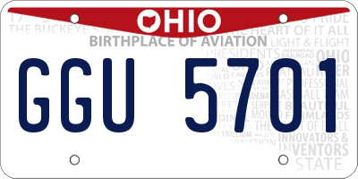 OH license plate GGU5701