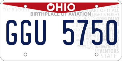 OH license plate GGU5750