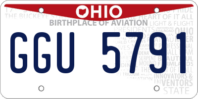 OH license plate GGU5791