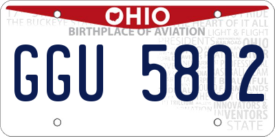 OH license plate GGU5802