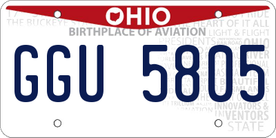 OH license plate GGU5805