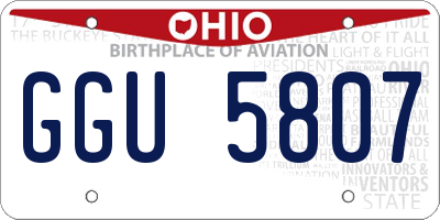 OH license plate GGU5807