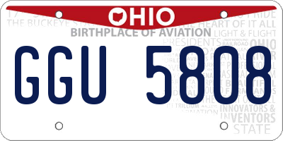OH license plate GGU5808