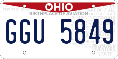 OH license plate GGU5849