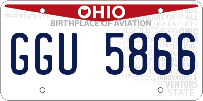 OH license plate GGU5866